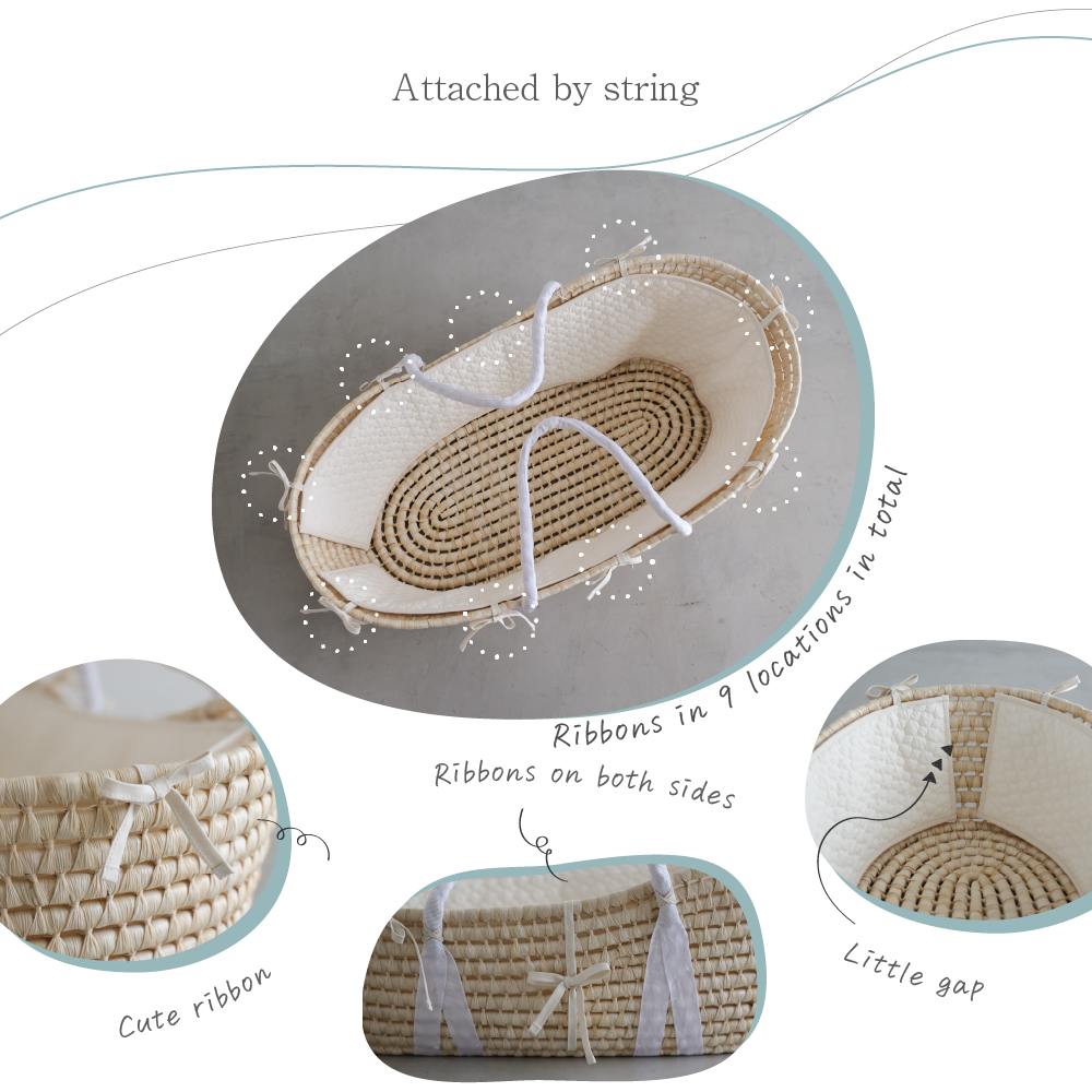 PUPPAPUPO Moses basket bumper (Ibul fabric with Moroccan design) PUPPAPUPO OFFICIAL STORE